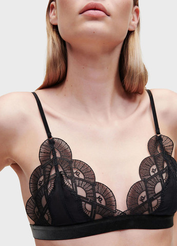 Чорний тріенджел бюстгальтер Karl Lagerfeld без кісточок поліестер