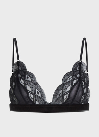Чорний тріенджел бюстгальтер Karl Lagerfeld без кісточок поліестер