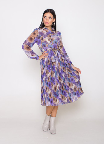 Комбінована кежуал сукня плісована TessDress з квітковим принтом