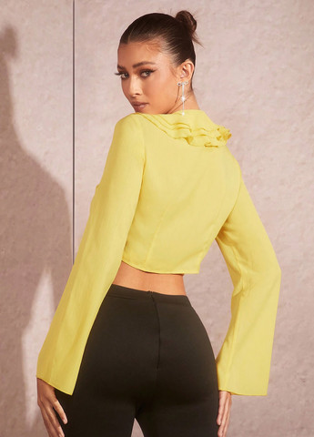 Жёлтая блуза на запах SHEIN