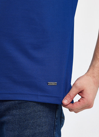 Синяя футболка-поло для мужчин Trend Collection однотонная