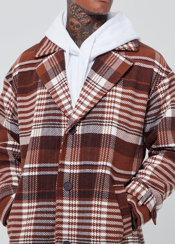 Комбинированное демисезонное Пальто однобортное Boohoo