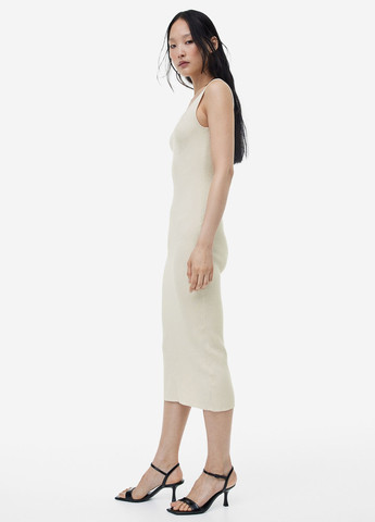 Світло-бежева кежуал сукня з відкритою спиною H&M однотонна