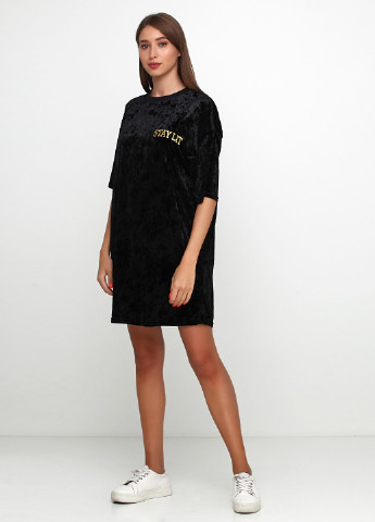 Чорна кежуал сукня сукня-футболка H&M з написами