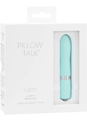 Розкішний вібратор - Flirty Teal з кристалом Сваровські, гнучка голівка Pillow Talk (254551095)