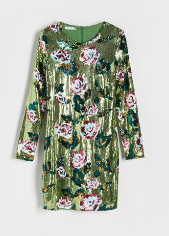 Комбинированное кэжуал платье Reserved с цветочным принтом