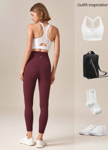 Бордовые демисезонные леггинсы SHEIN