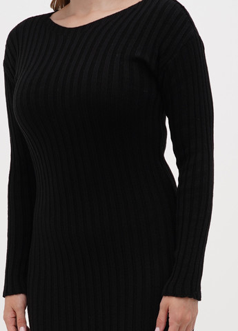 Черное кэжуал платье платье-свитер Boohoo однотонное