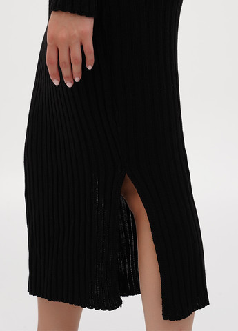 Черное кэжуал платье платье-свитер Boohoo однотонное