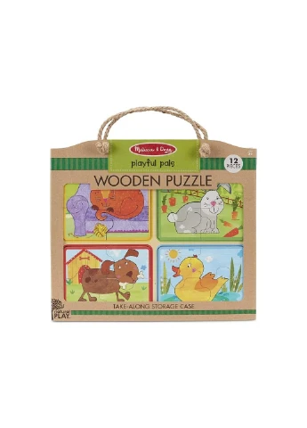 Пазл деревянные в футляре "Игривые друзья" (MD31364) Melissa&Doug (254068306)