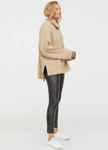 Темно-фиолетовые демисезонные леггинсы H&M