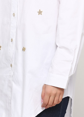 Белая кэжуал рубашка однотонная di classe