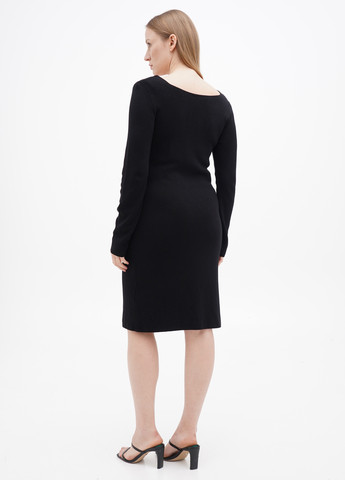Черное кэжуал платье футляр Comma однотонное