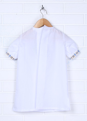 Белая кэжуал рубашка с орнаментом Edelvika с коротким рукавом