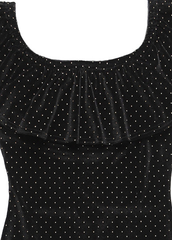 Чорна коктейльна, кежуал сукня силуетна Girls On Film в горошок