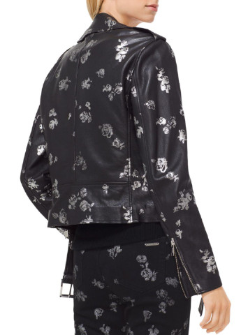 Чорна демісезонна куртка з натуральної шкіри Michael Kors