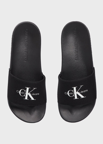 Черные шлепанцы Calvin Klein Jeans с тиснением, с логотипом