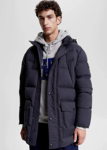 Темно-синій зимній Пуховик Tommy Hilfiger