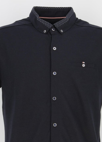 Темно-синяя кэжуал рубашка однотонная Benson & Cherry