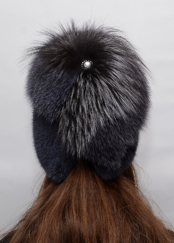 Зимняя женская шапка из вязаной норки с помпоном Меховой Стиль улитка (199073172)