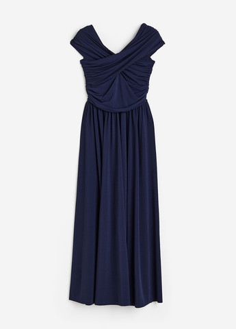 Синя кежуал сукня з відкритими плечима H&M однотонна