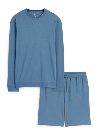 Синий демисезонный комплект (лонгслив, шорты) C&A