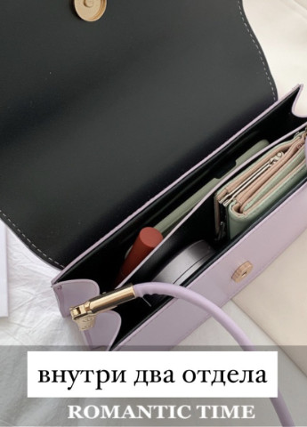 Женская классическая сумочка через плечо клатч на короткой ручке багет черная NoName (251204197)
