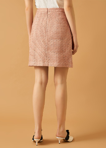 Светло-розовая кэжуал меланж юбка KOTON а-силуэта (трапеция)