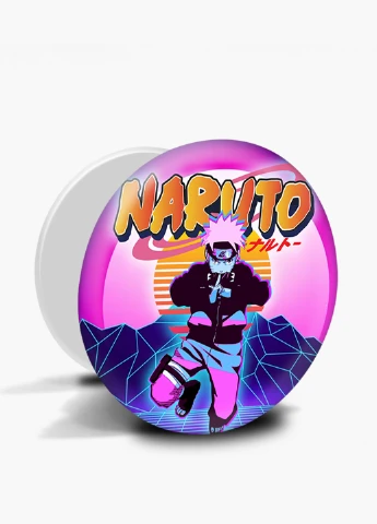 Попсокет (Popsockets) держатель для смартфона Наруто Узумаки (Naruto Uzumaki) (8754-2629) Черный MobiPrint (216836500)
