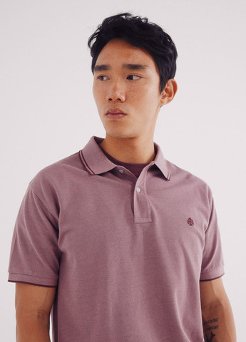 Светло-бордовая футболка-поло для мужчин Springfield однотонная