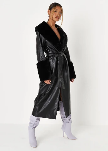 Чорне демісезонне Пальто однобортне Missguided