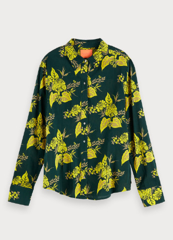 Зеленая кэжуал рубашка с цветами Scotch&Soda