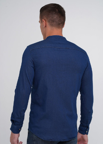 Темно-синяя джинсовая рубашка однотонная Trend Collection