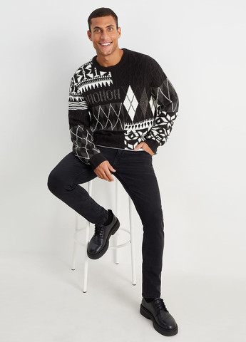 Черно-белый зимний джемпер джемпер C&A