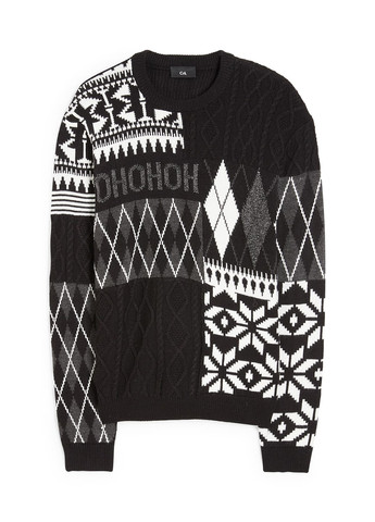 Черно-белый зимний джемпер джемпер C&A