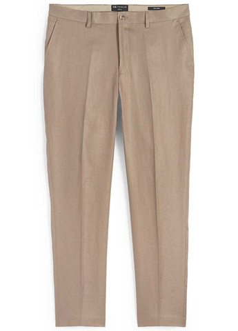 Серо-бежевые классические демисезонные зауженные брюки C&A