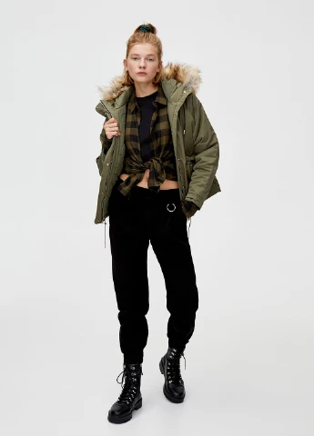 Оливкова (хакі) куртка демісезон,хакі, Pull & Bear