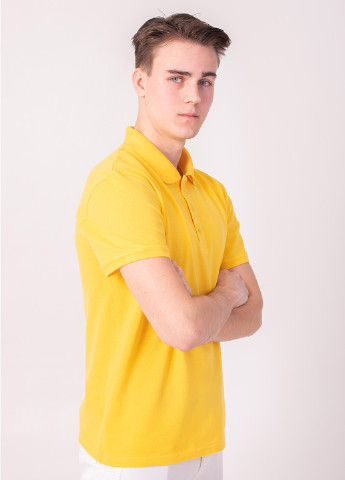 Желтая футболка-футболка поло чоловіча для мужчин TvoePolo однотонная