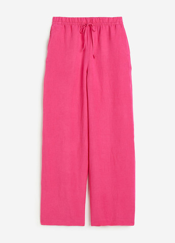 Малиновые кэжуал летние прямые брюки H&M
