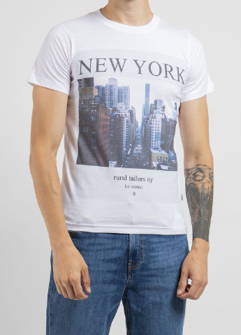 Белая белая футболка с принтом new york Ko Samui