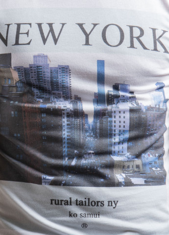 Біла біла футболка з принтом new york Ko Samui