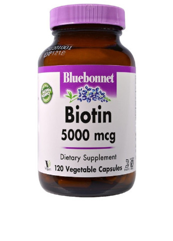Биотин B7 (120 капс.), 5000 мг Bluebonnet Nutrition (251206124)