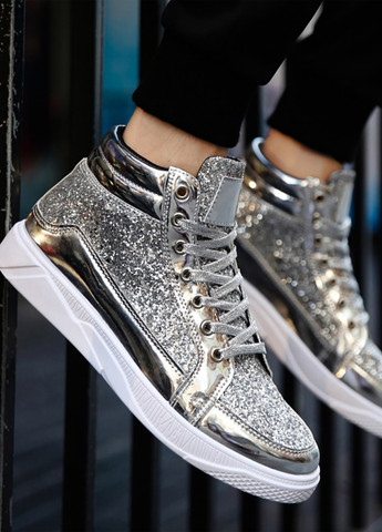 Серебряные всесезонные кроссовки SHEIN