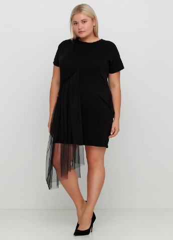 Черное кэжуал платье платье-футболка Timiami однотонное