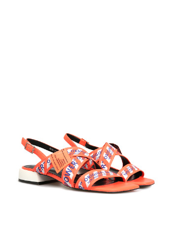 Женские кэжуал сандалии Preppy оранжевого цвета на ремешке