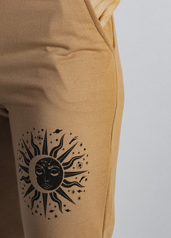 Бежевые спортивные демисезонные джоггеры, укороченные брюки Time of Style