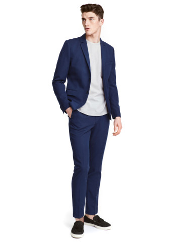 Синие классические демисезонные классические брюки H&M