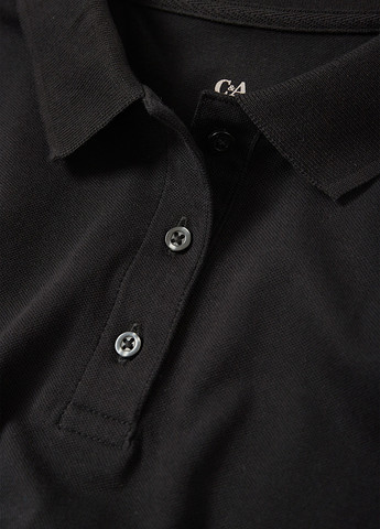 Черная женская футболка-поло C&A однотонная