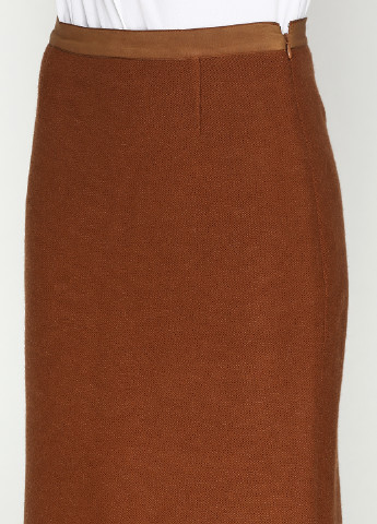 Охряная офисная однотонная юбка Stefanel со средней талией