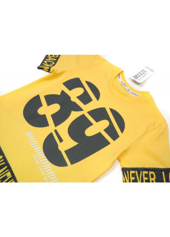 Біла демісезонна футболка дитяча "never look back" (14311-146b-yellow) Breeze